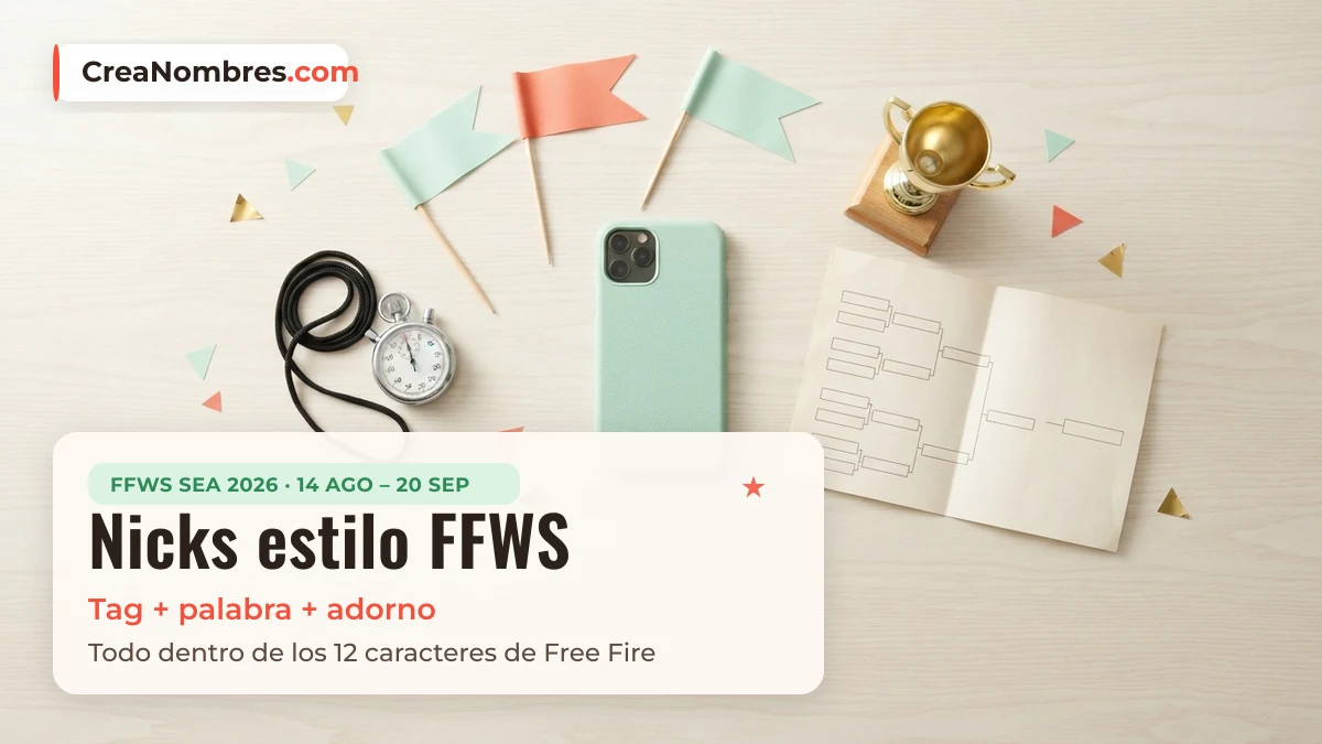 Nicks estilo FFWS para Free Fire con tag de escuadra dentro de 12 caracteres