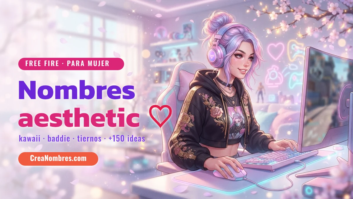 Chica gamer con nombres aesthetic y baddie para Free Fire