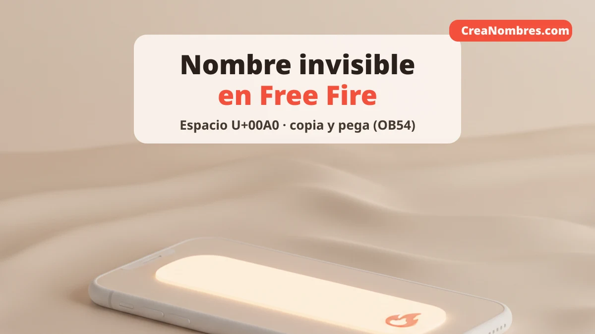 Nombre invisible y espacio U+00A0 en Free Fire