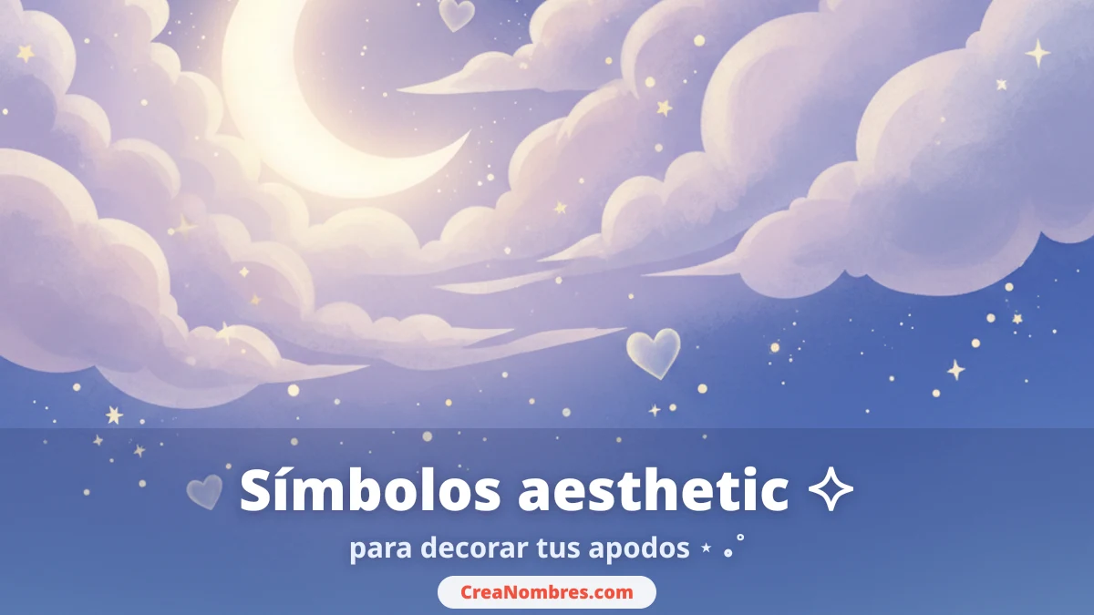 Símbolos aesthetic para apodos: estrellas, lazos y corazones