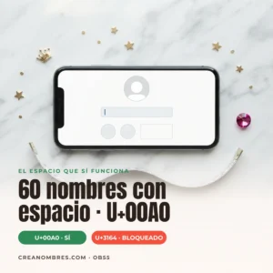 Nombres para Free Fire con espacio: 60 nicks con U+00A0